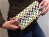 Chevron Print Wallet Peach