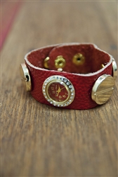 Wrap Stud Band Watch Red