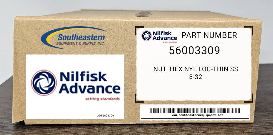 Advance OEM Part # 56003309 Nut  Hex Nyl Loc-Thin Ss 8-32