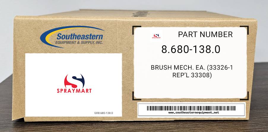 Aftermarket Spraymart Part # 33308 Brush Mech. Ea. (33326-1 Rep'L 33308)