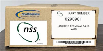 NSS OEM Part # 0298981 #10 Ring Terminal 14-16 Awg