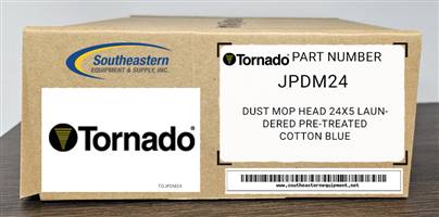 Tornado OEM Part # JPDM24 Dust Mop Head 24X5 Laundered Pre-Treated Cotton Blue