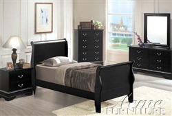 Louis Philippe II 4 Piece Youth Bedroom Set in Black Finish by Acme - 00420T