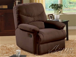 Arcadia Chocolate Microfiber Glider Recliner by Acme - 00635