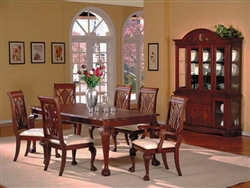 Manchester Cherry Finish 7 Piece Leg Dining Table Set by Acme - 02105