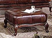 Birmingham Tri-Tone Brown Leather Ottoman by Acme - 05948