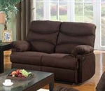 Arcadia Chocolate Microfiber Motion Loveseat by Acme - 10631