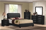 Ireland Black Upholstered Bed 6 Piece Bedroom Set in Black Finish by Acme - 14350