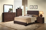 Madison Brown Upholstered Bed 6 Piece Bedroom Set in Espresso Finish by Acme - 14370