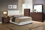 Madison White Upholstered Bed 6 Piece Bedroom Set in Espresso Finish by Acme - 14390