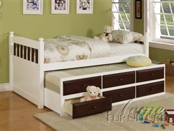 Lowell Sky White & Espresso Captain Bed by Acme - 14990T