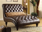 Anondale Brown Leather Chaise by Acme - 15035