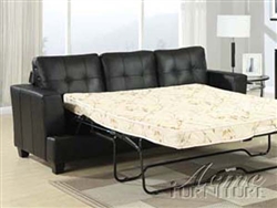 Diamond Black Leather Sleeper Sofa by Acme - 15061