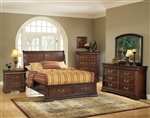 Hennessy Storage Bed 6 Piece Bedroom Set in Brown Cherry Finish by Acme - 19450