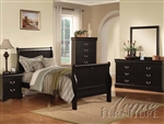 Louis Philippe III 4 Piece Youth Bedroom Set in Black Finish by Acme - 19510T