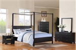 London Canopy Bed 6 Piece Bedroom Set in Black Finish by Acme - 20050