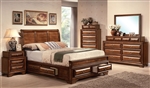 Konane Storage Bed 6 Piece Bedroom Set in Brown Cherry Finish by Acme - 20450