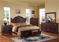 Vevila 6 Piece Bedroom Set in Cherry Brown Finish by Acme - 20500