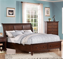 Aceline Storage Bed in Brown Cherry Finish by Acme - 21380Q