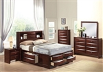 Ireland Storage Bookcase Bed Youth Bedroom Set in Espresso Finish by Acme - 21590