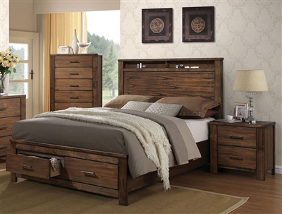 Merrilee Storage Bed in Oak Finish by Acme - 21680Q