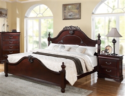 Gwyneth Low Post Bed in Cherry Finish by Acme - 21860Q