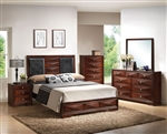 Windsor Platform Bed 6 Piece Bedroom Set in Merlot Finish by Acme - 21920