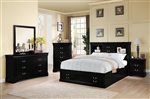 Louis Philippe Storage Bookcase Bed 6 Piece Bedroom Set in Black Finish by Acme - 24390