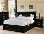 Louis Philippe Storage Bookcase Bed in Black Finish by Acme - 24390Q