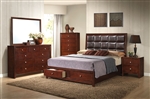 Ilana Storage Bed 6 Piece Bedroom Set in Brown Cherry Finish by Acme - 24590