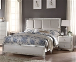 Voeville II Upholstered Bed in Platinum Finish by Acme - 24830Q