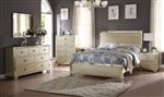 Voeville II Panel Bed 6 Piece Bedroom Set in Champagne Finish by Acme - 27140