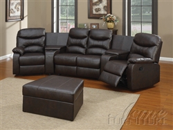 Spokane 5 Piece Home Theater Seating in Black Leather by Acme - 50110