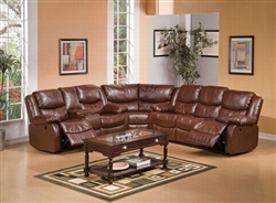Fullerton 3 Piece Power Reclining Sectional in Brown Bonded Leather by Acme - 50204-SEC