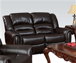 Ralph Reclining Loveseat in Dark Brown Leather by Acme - 50286
