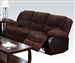 Bernal Two Tone Chocolate Fabric Reclining Sofa by Acme - 50465