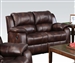 Zanthe Brown Polished Microfiber Reclining Loveseat by Acme - 50511