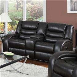 Dacey Espresso Leather Reclining Console Loveseat by Acme - 50743