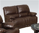 Daishiro Chestnut Leather Reclining Loveseat by Acme - 50746