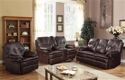 Zamora Brown Polished Microfiber 2 Piece Reclining Set by Acme - 50753-S