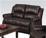 Josef Reclining Loveseat in Brown Polished Microfiber by Acme - 50776