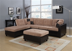 Milano Camel Champion / Espresso Bycast Left Facing Chaise Reversible Sectional by Acme - 51230-R