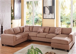 Dannis Sectional in Saddle Microfiber by Acme - 56010