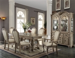 Chateau De Ville Double Pedestal Table 7 Piece Dining Set in Antique White Finish by Acme - 64065