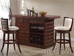 Pacifica 3 Piece Kitchen Island / Bar Unit in Dark Oak Finish by Acme - 70025