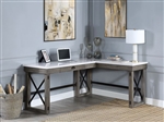 Talmar Executive Home Office Desk in Marble Top & Weathered Gray Finish by Acme - 00056