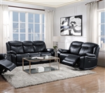 Ralorel 2 Piece Motion Sofa Set in Black Top Grain Leather Finish by Acme - 00060-S