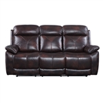 Perfiel Motion Sofa in 2 Tone Dark Brown Top Grain Leather Finish by Acme - 00066