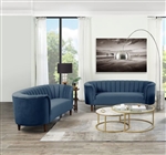 Millephri 2 Piece Sofa Set in Blue Velvet Finish by Acme - 00169-S