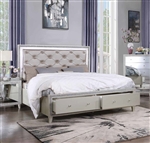 Sliverfluff Bed w/ Storage in PU & Champagne Finish by Acme - 00242Q